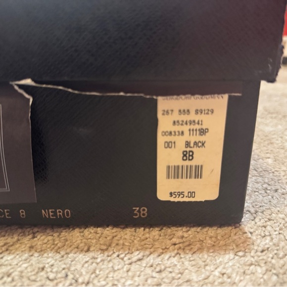 Prada Black Sandals with Ankle Straps and Block Heel. Size 8. In ok condition - Picture 4 of 7